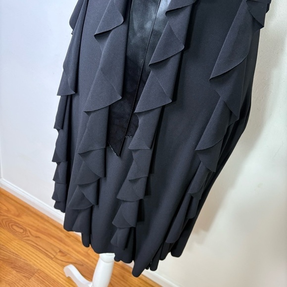 CACHE Y2K Vintage Prom Wedding Formal Dress Ruffles Rhinestone Sleeveless USA - Picture 7 of 15